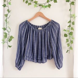 Michael Stars Womens Charlotte Print Off The Shoulder Top
